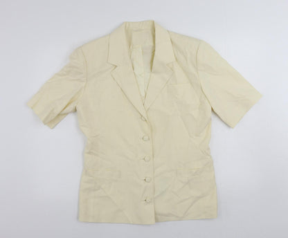 Bickler Womens Ivory Jacket Blazer Size 14 Button