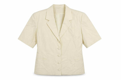 Bickler Womens Ivory Jacket Blazer Size 14 Button