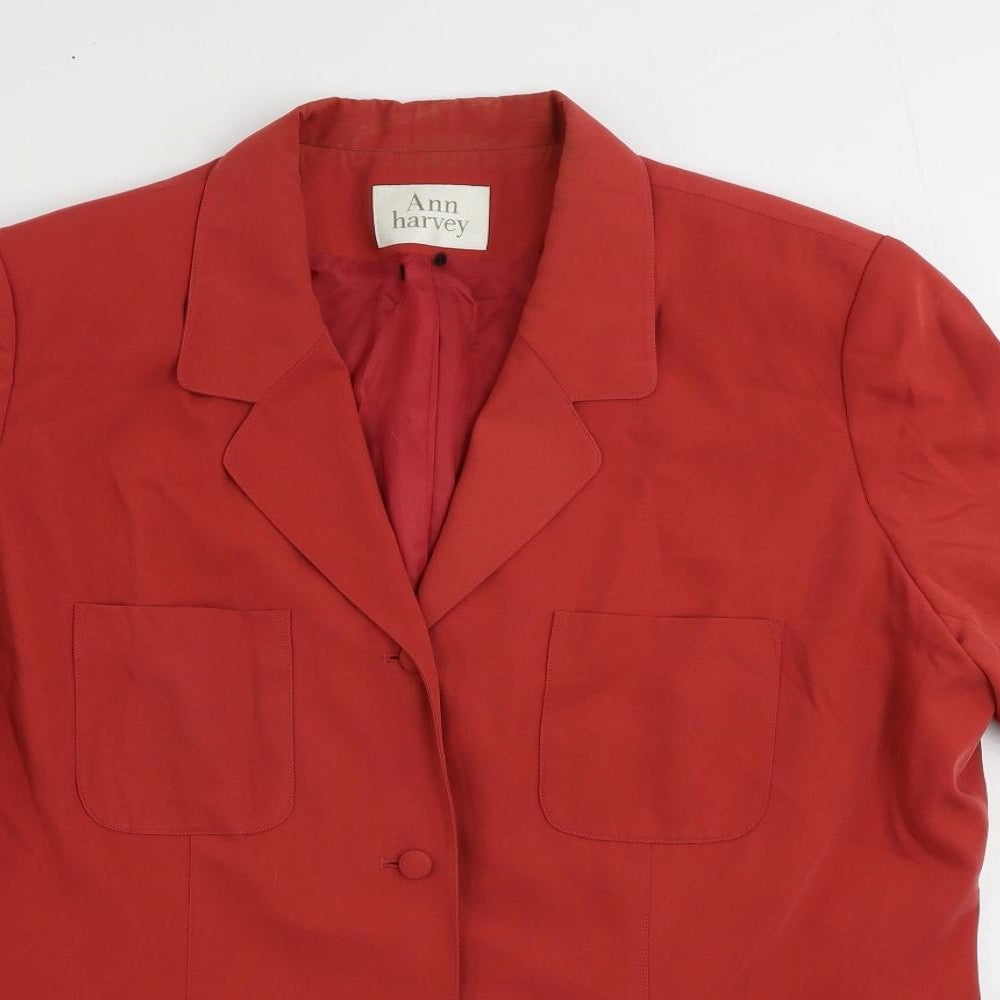 Womens UK Size 20 Ann Harvey Red Jacket