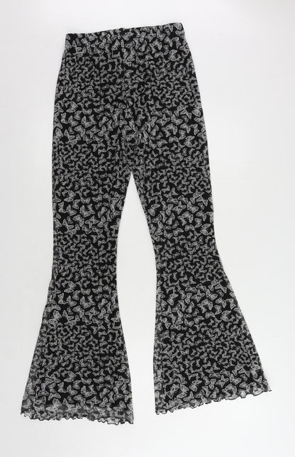 Urban renewal Womens Grey Geometric Polyester Trousers Size M L31 in Regular - Elastic Waist