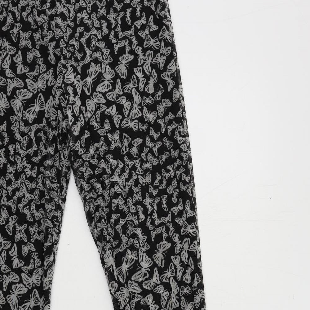 Urban renewal Womens Grey Geometric Polyester Trousers Size M L31 in Regular - Elastic Waist