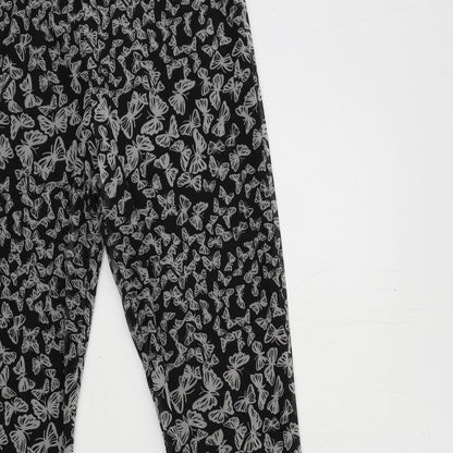 Urban renewal Womens Grey Geometric Polyester Trousers Size M L31 in Regular - Elastic Waist