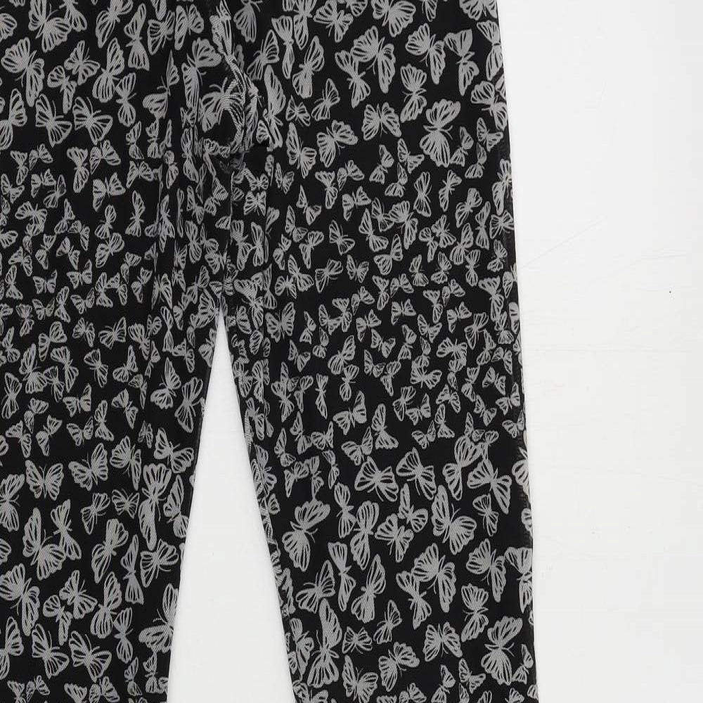 Urban renewal Womens Grey Geometric Polyester Trousers Size M L31 in Regular - Elastic Waist