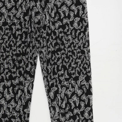 Urban renewal Womens Grey Geometric Polyester Trousers Size M L31 in Regular - Elastic Waist