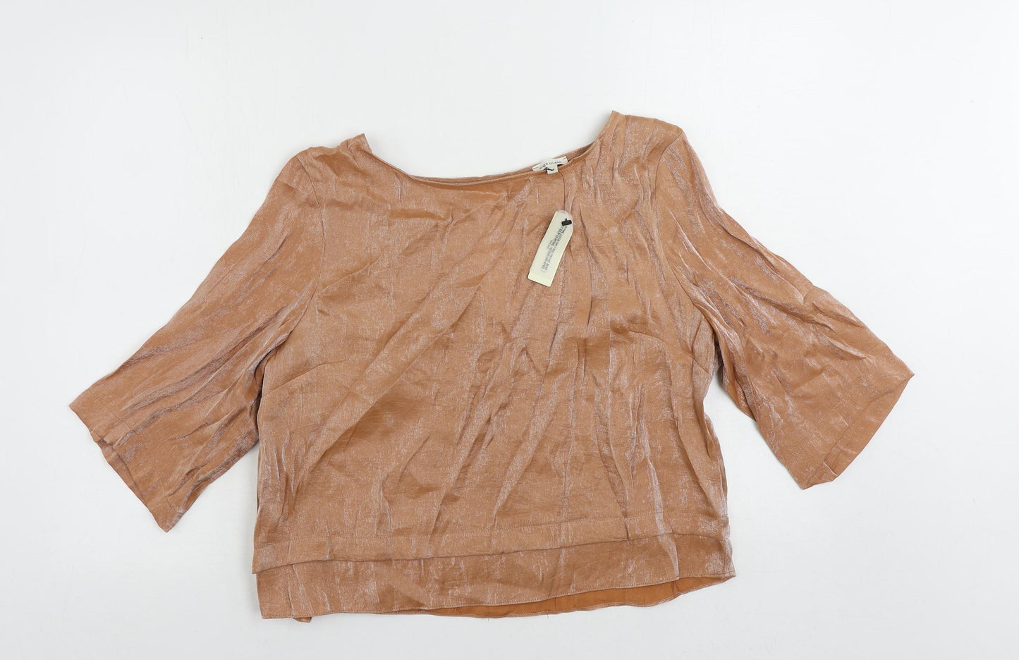 Womens UK Size 14 River Island Beige Basic Blouse