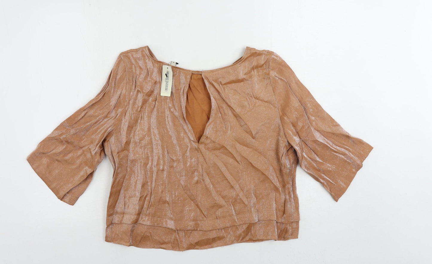 Womens UK Size 14 River Island Beige Basic Blouse