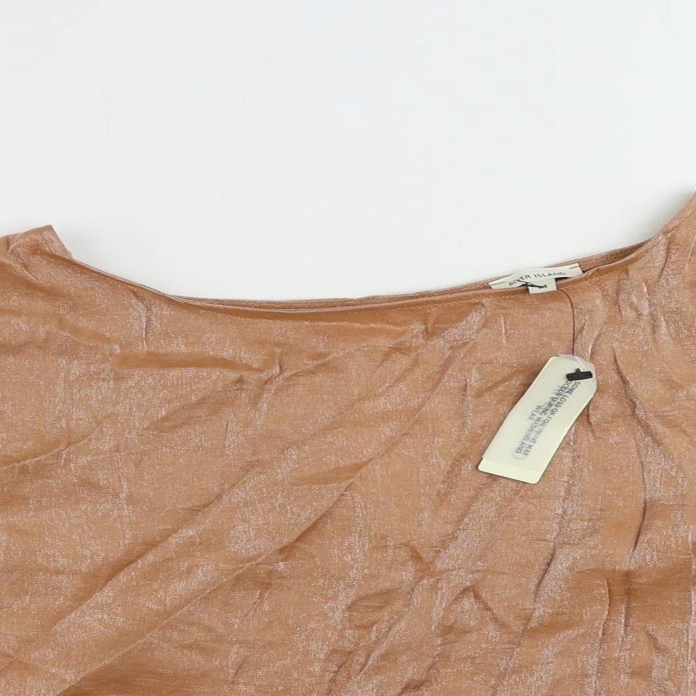 Womens UK Size 14 River Island Beige Basic Blouse