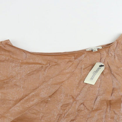 Womens UK Size 14 River Island Beige Basic Blouse