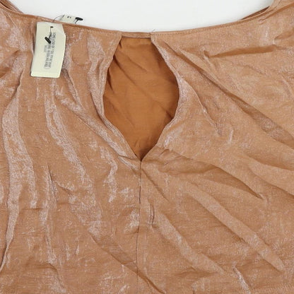 Womens UK Size 14 River Island Beige Basic Blouse