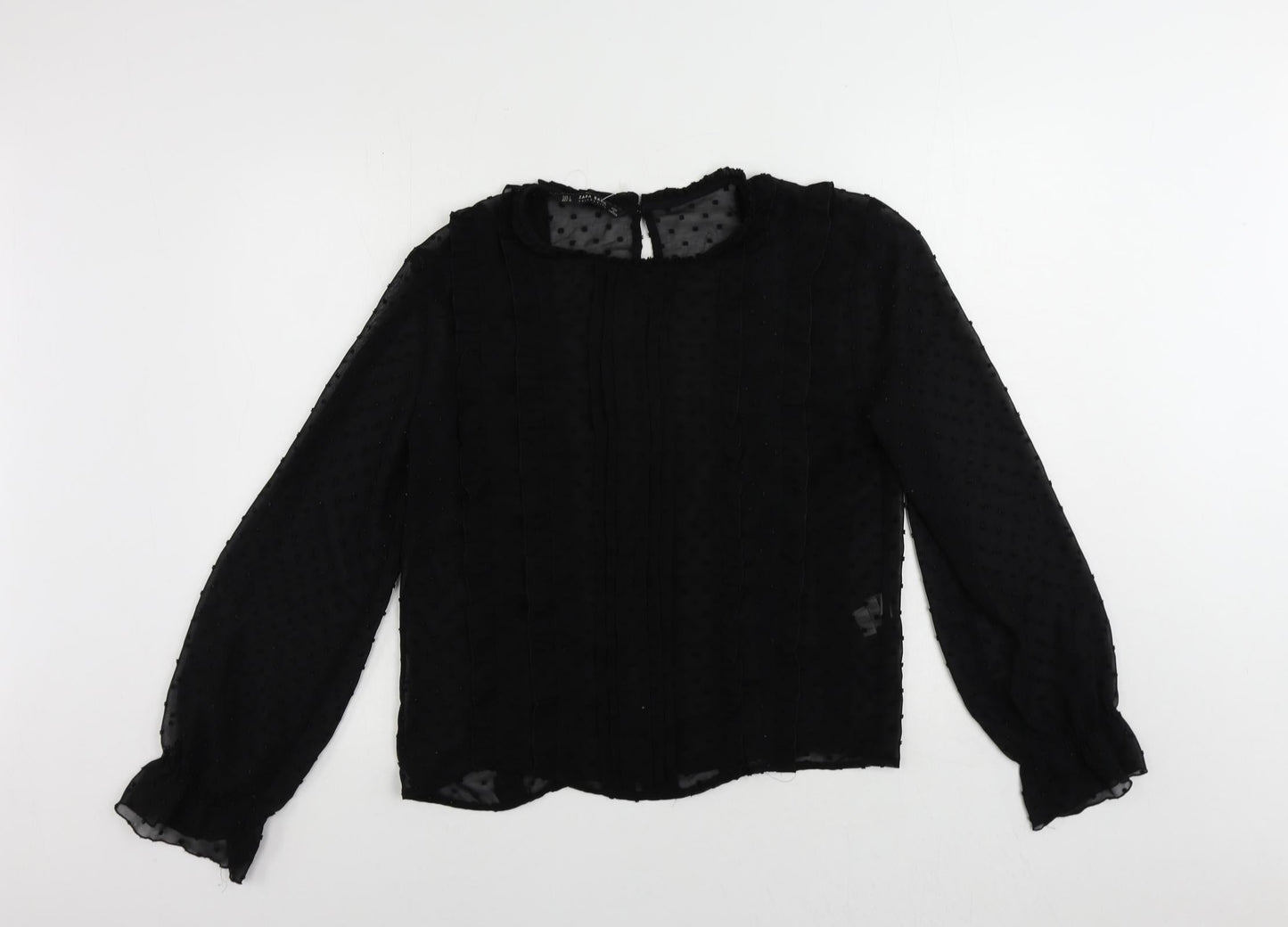 Womens UK Size L Zara Black Basic Blouse