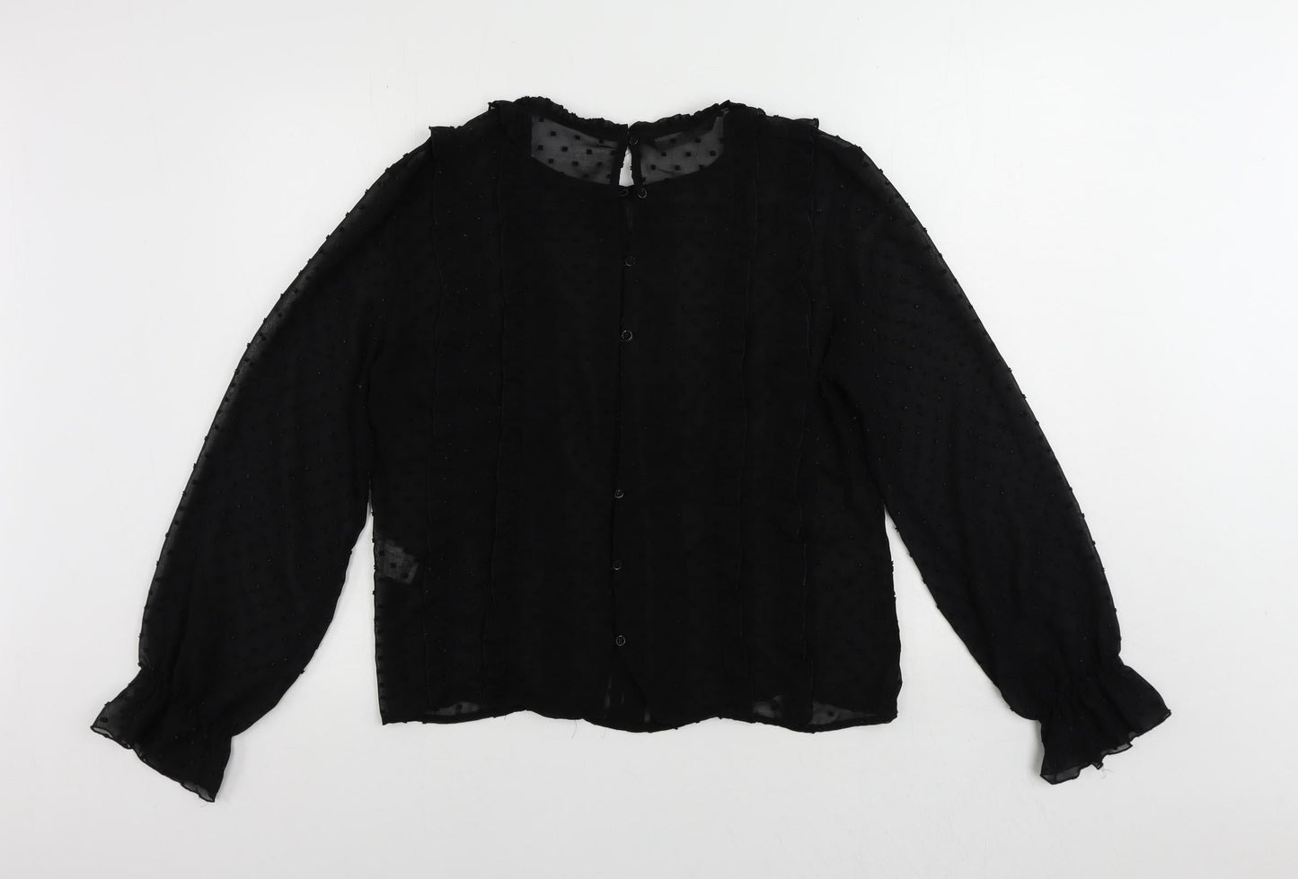 Womens UK Size L Zara Black Basic Blouse