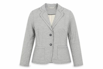 Marks & Spencer Womens Grey Striped Jacket Blazer Size 10 Button