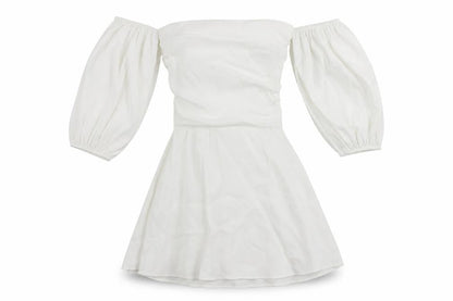 Zara Womens White Polyester Mini Size S Off the Shoulder Zip