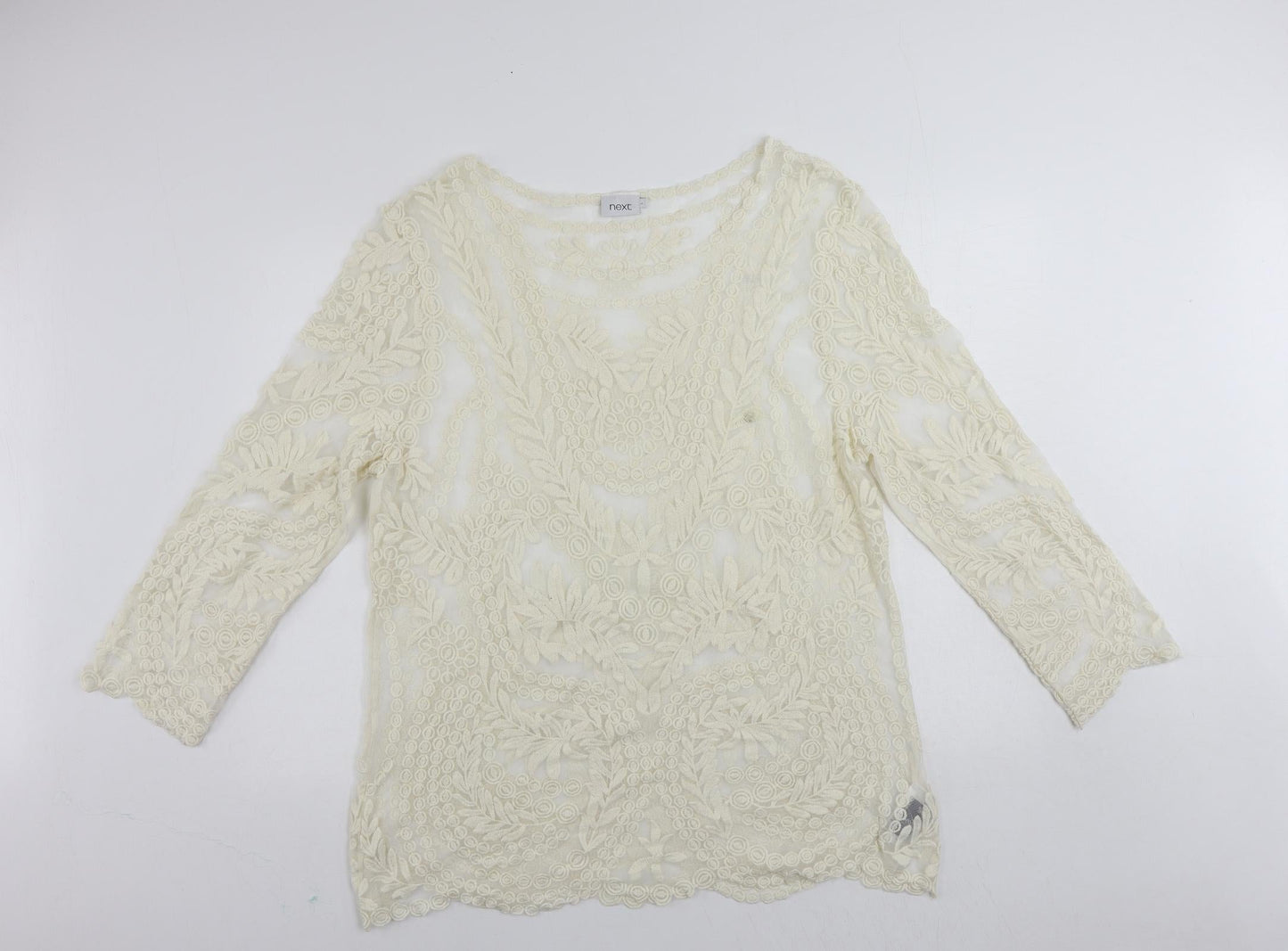 Womens UK Size L NEXT Ivory Tunic Blouse