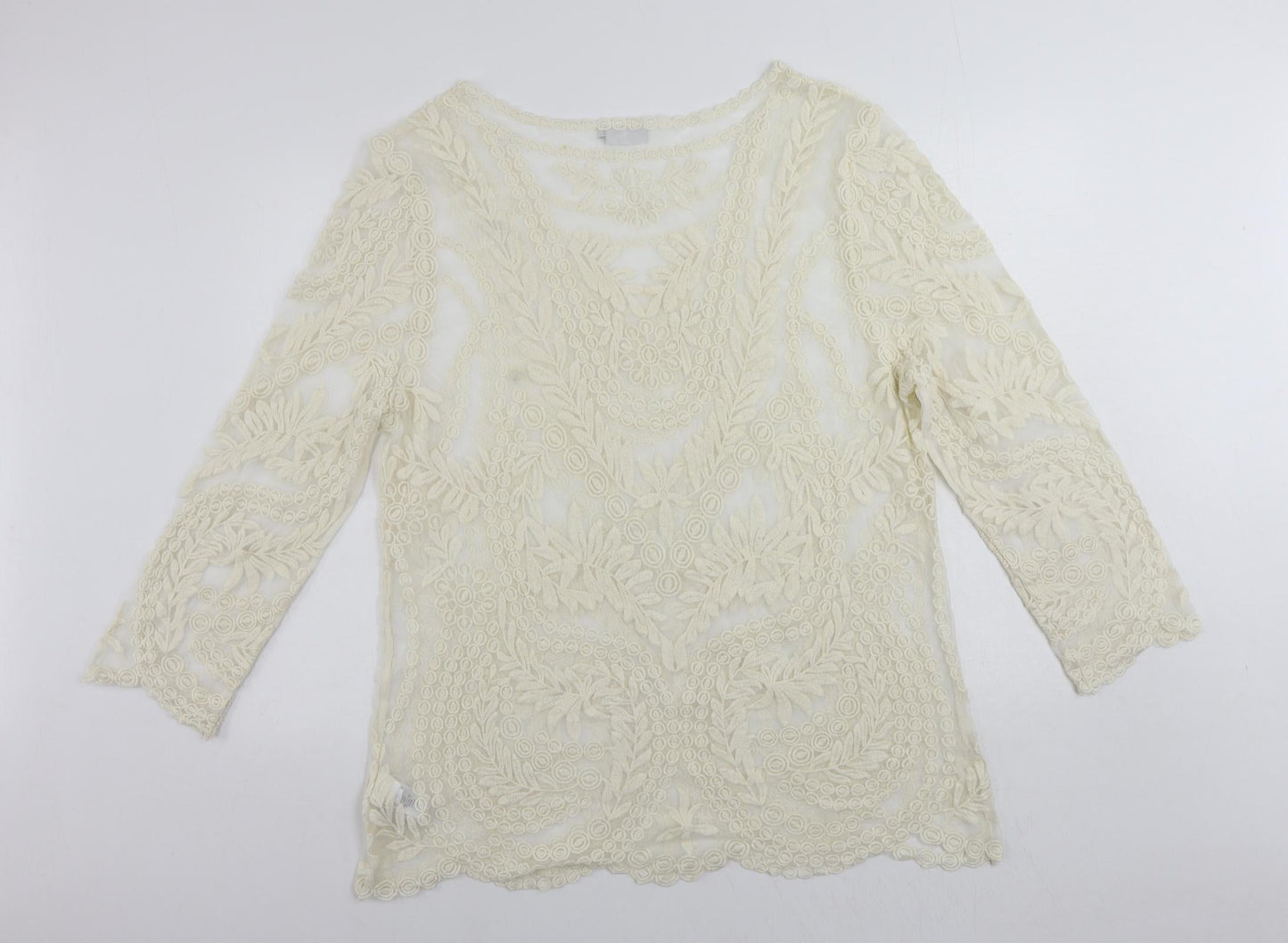Womens UK Size L NEXT Ivory Tunic Blouse