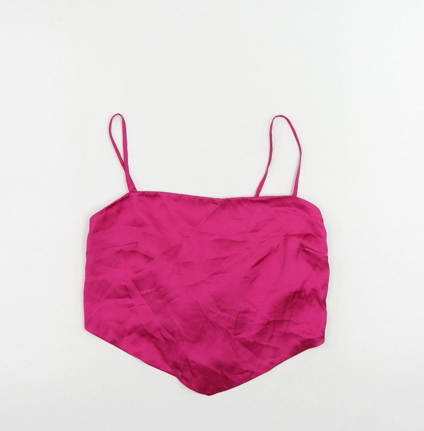 Womens UK Size L Stradivarius Pink Cropped Tank