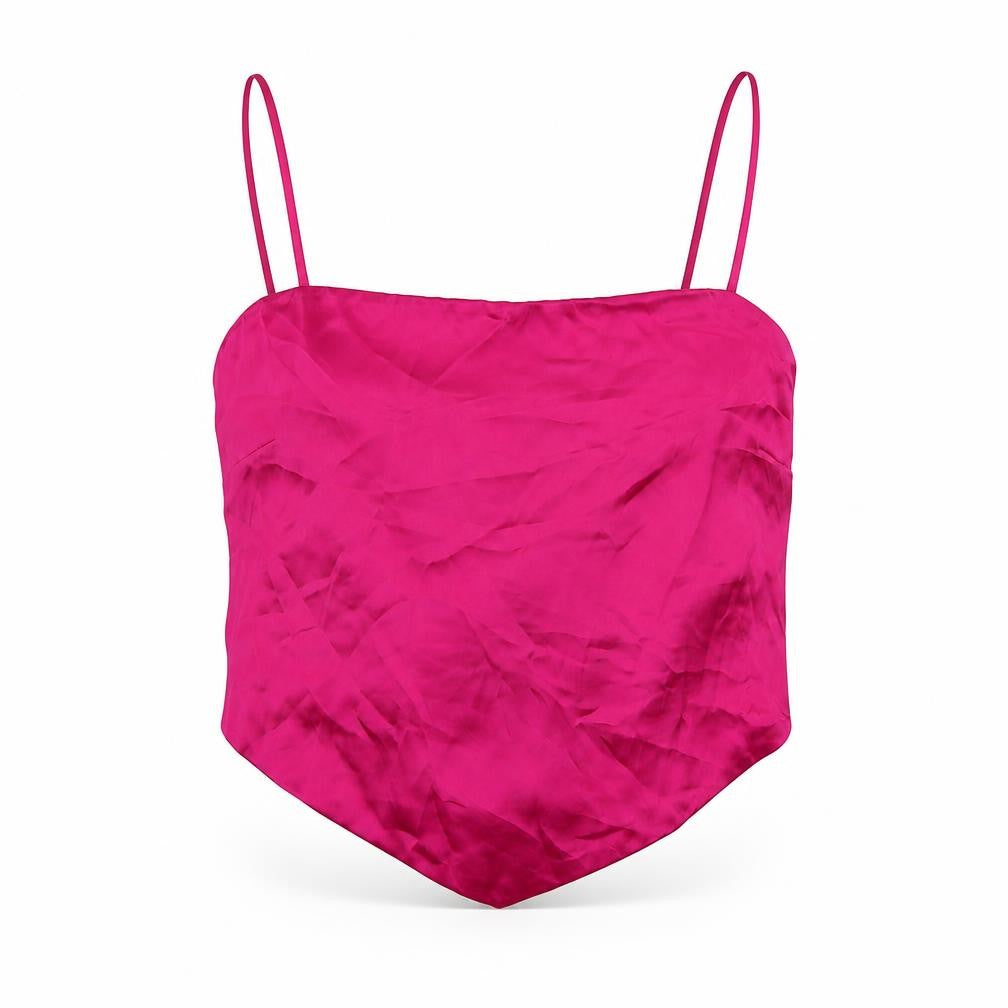 Womens UK Size L Stradivarius Pink Cropped Tank