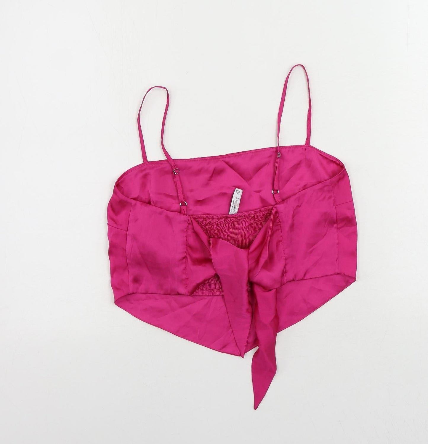 Womens UK Size L Stradivarius Pink Cropped Tank