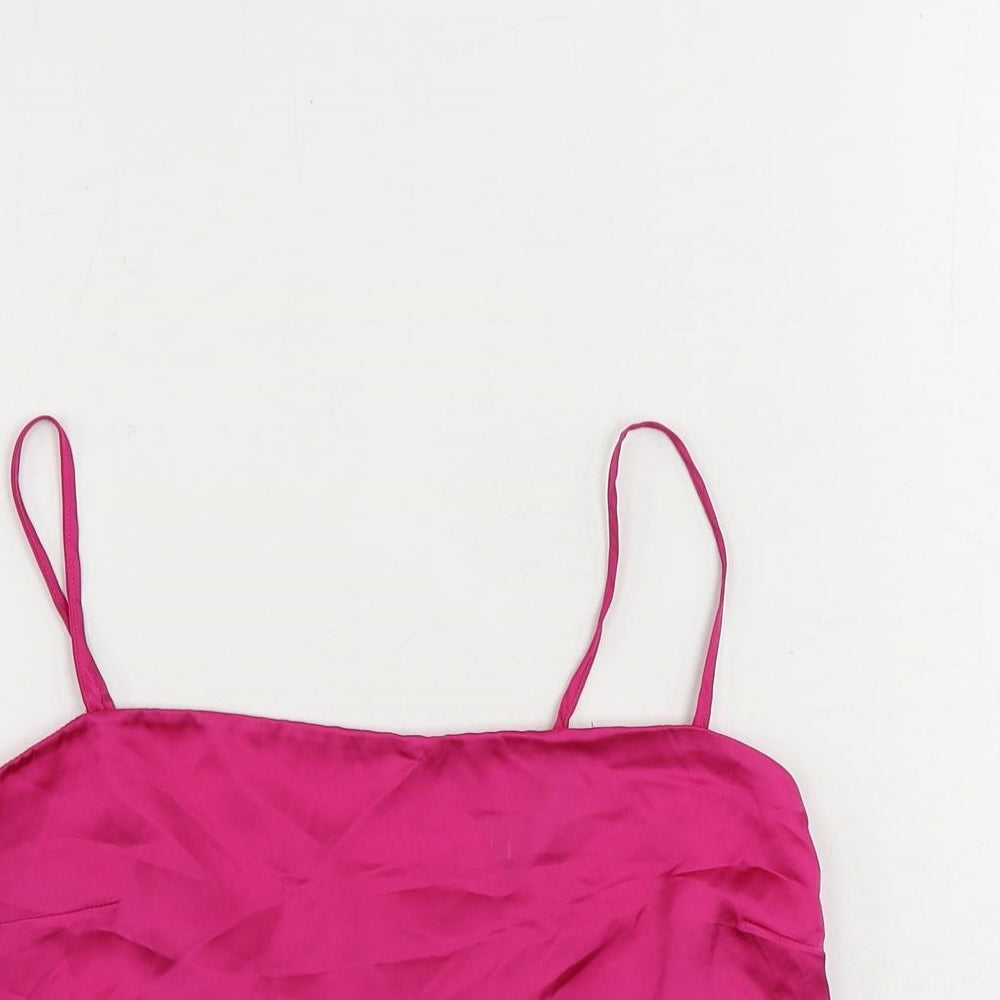 Womens UK Size L Stradivarius Pink Cropped Tank