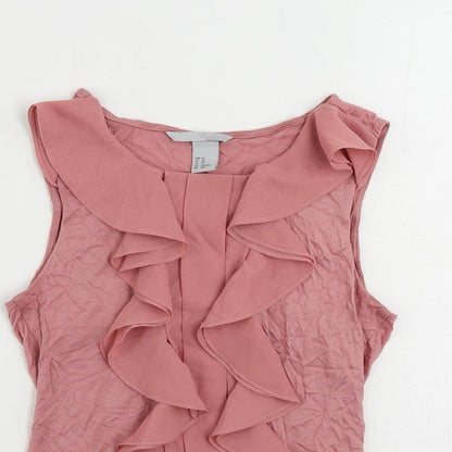 Womens UK Size XS H&M Pink Basic Tank