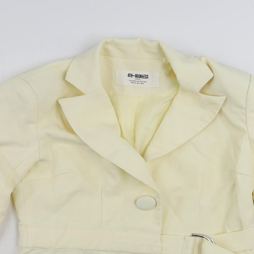 4th+ Reckless Womens Ivory Jacket Blazer Size 6 Button