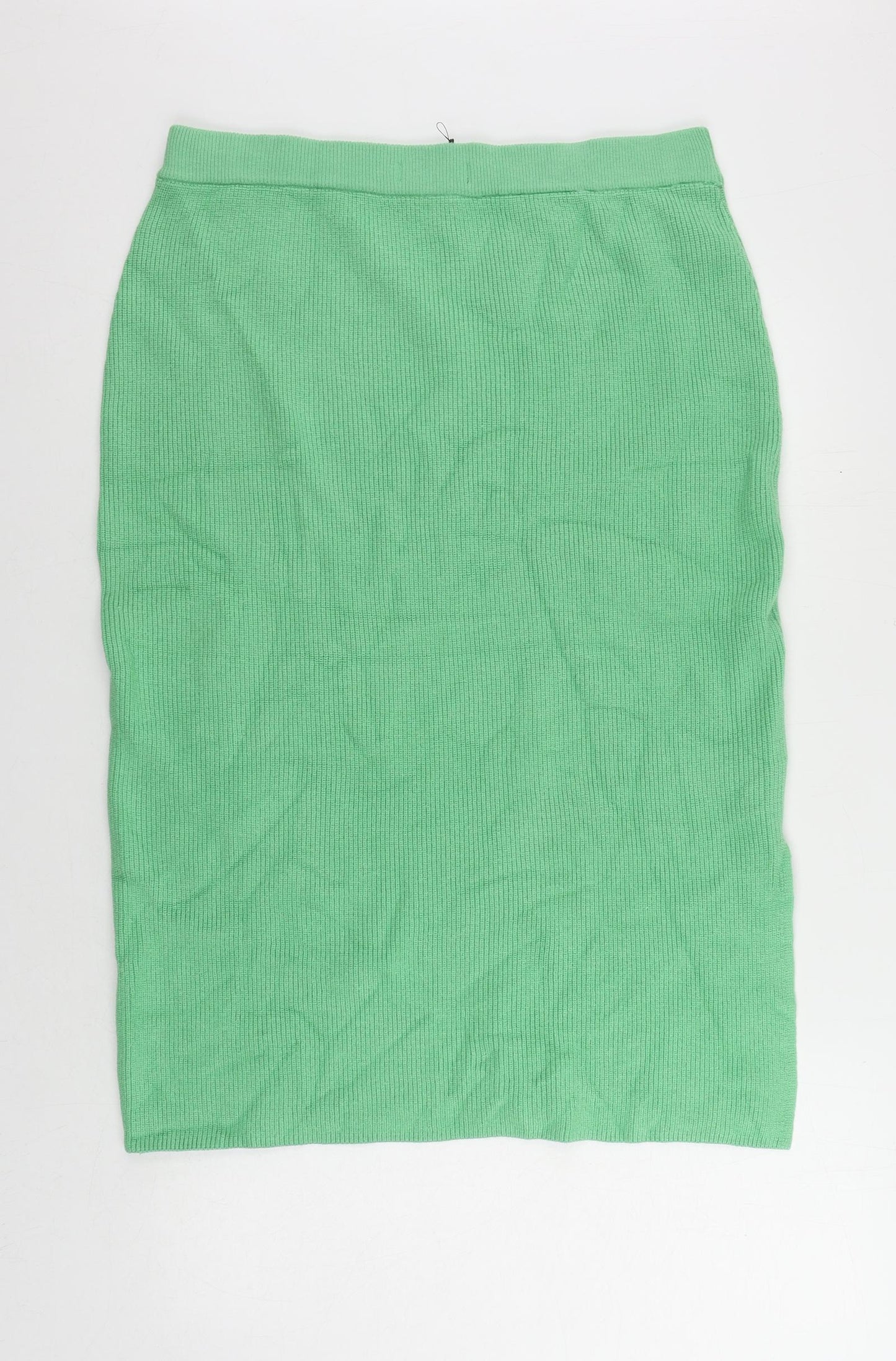 Marks and Spencer Womens Green Viscose Straight & Pencil Skirt Size L - Elastic Waist