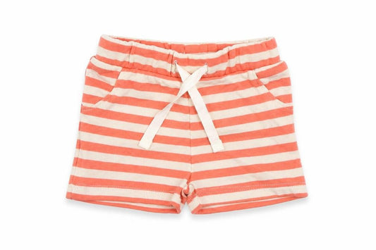 Marks and Spencer Baby Pink Striped Cotton Cropped Trousers Size 0-3 Months Drawstring