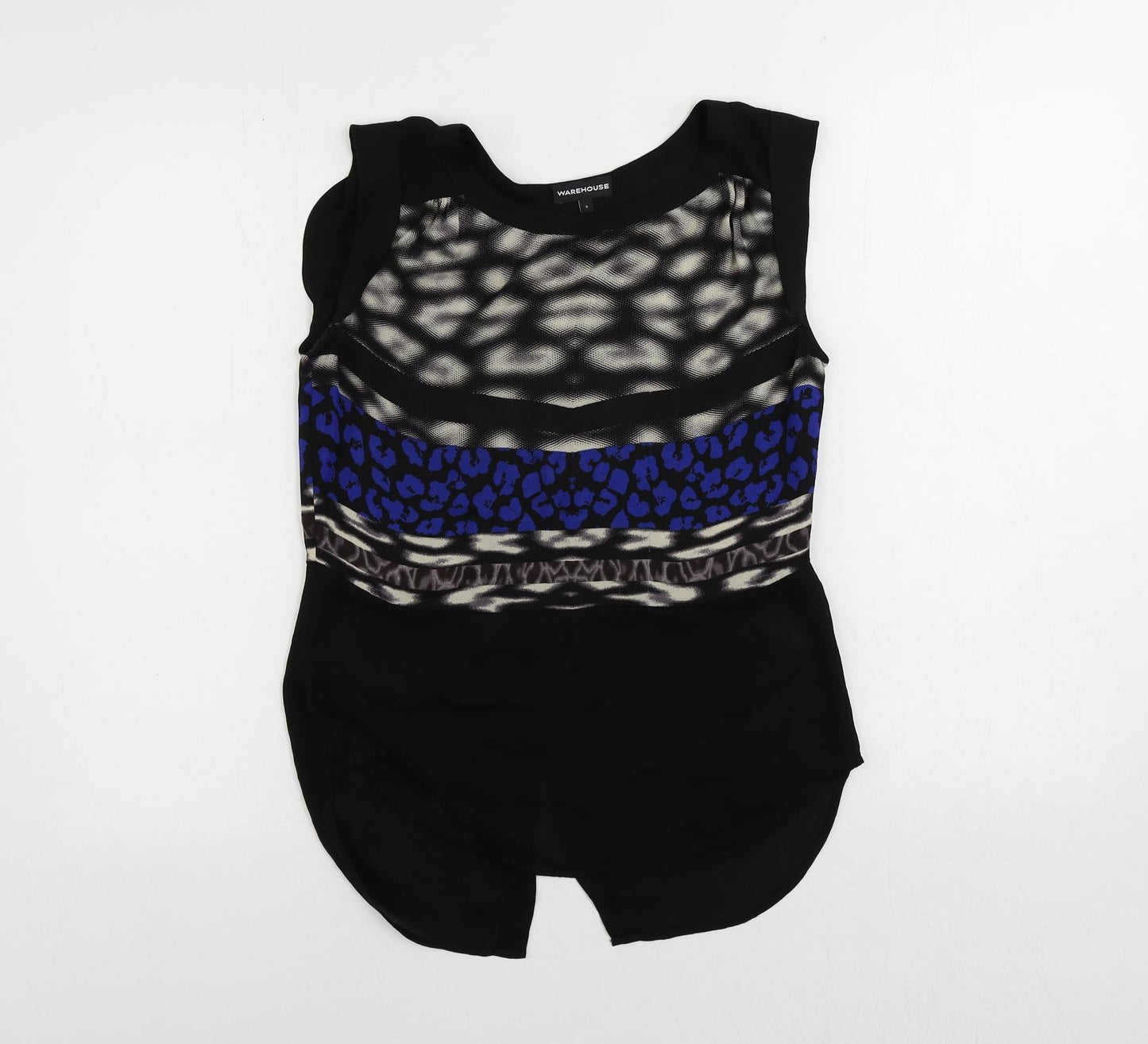 Womens UK Size S Warehouse Black Basic Blouse