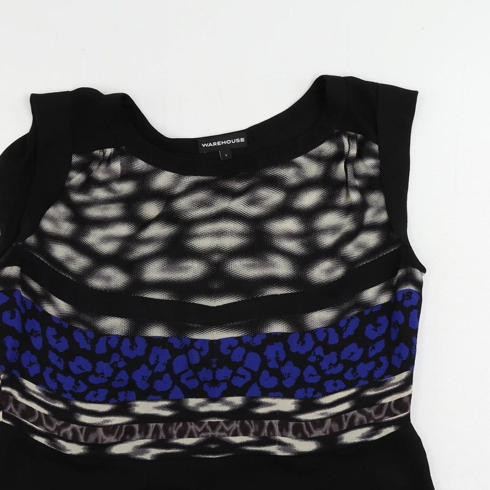 Womens UK Size S Warehouse Black Basic Blouse