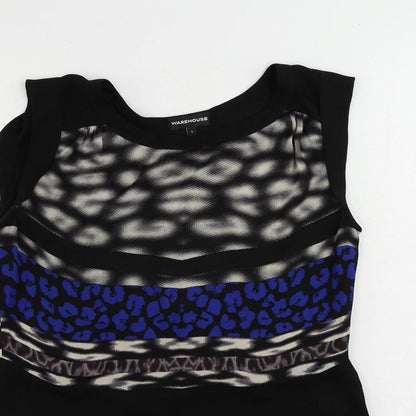 Womens UK Size S Warehouse Black Basic Blouse