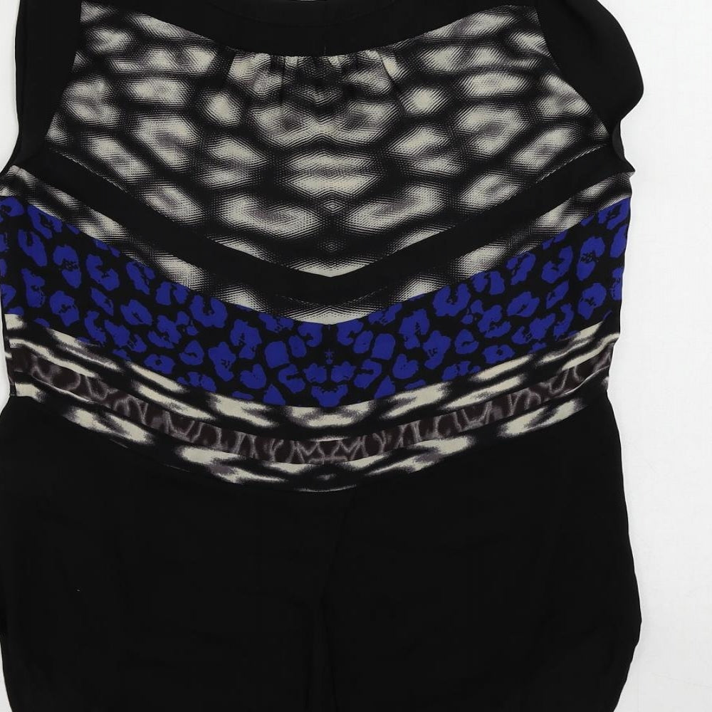 Womens UK Size S Warehouse Black Basic Blouse
