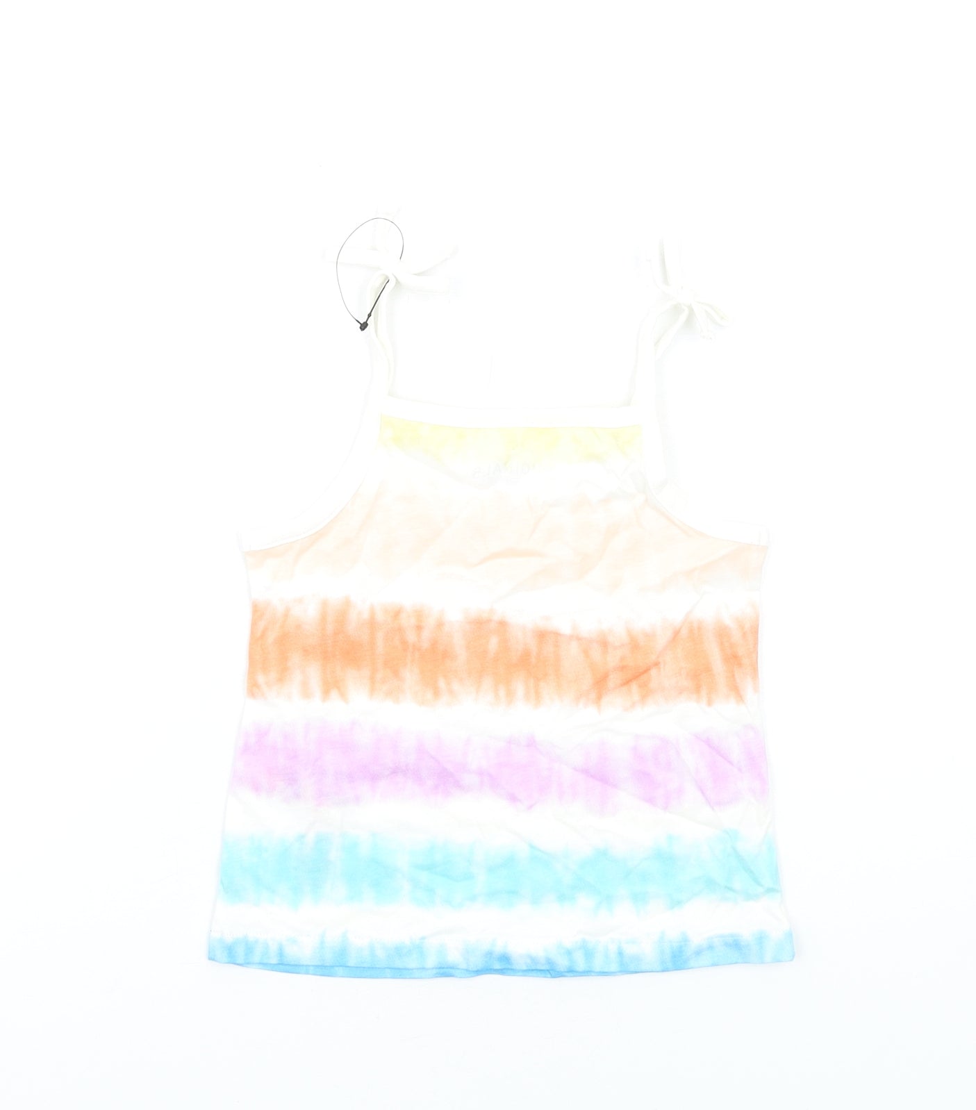 Marks and Spencer Girls Multicoloured Geometric Cotton Basic Tank Size 3-4 Years Square Neck Pullover