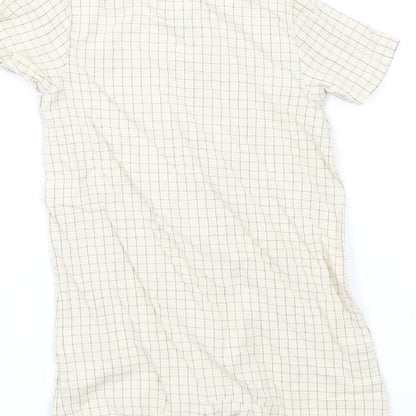 Marks and Spencer Baby Beige Check Cotton Romper One-Piece Size 12-18 Months Button