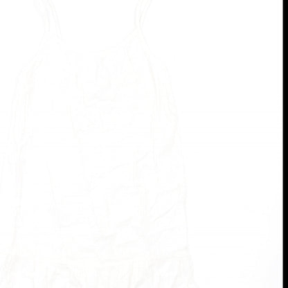 Marks and Spencer Girls White Cotton Trapeze & Swing Size 8-9 Years Round Neck Pullover