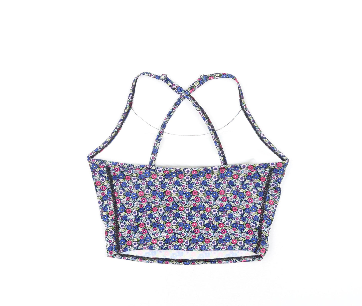 GOODMOVE Womens Multicoloured Floral Polyacrylate Fibre Camisole Tank Size 8 Round Neck Pullover