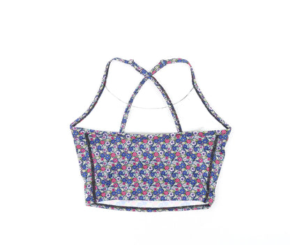 GOODMOVE Womens Multicoloured Floral Polyacrylate Fibre Camisole Tank Size 8 Round Neck Pullover