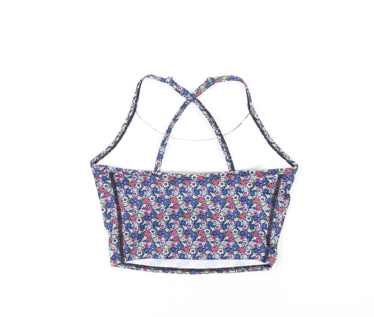 GOODMOVE Womens Multicoloured Floral Polyacrylate Fibre Camisole Tank Size 8 Round Neck Pullover