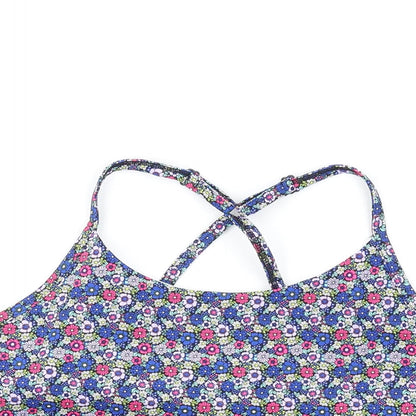 GOODMOVE Womens Multicoloured Floral Polyacrylate Fibre Camisole Tank Size 8 Round Neck Pullover