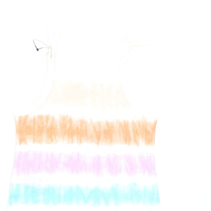 Marks and Spencer Girls Multicoloured Geometric Cotton Basic Tank Size 2-3 Years Square Neck Pullover