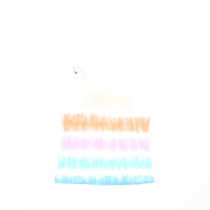 Marks and Spencer Girls Multicoloured Geometric Cotton Basic Tank Size 2-3 Years Square Neck Pullover