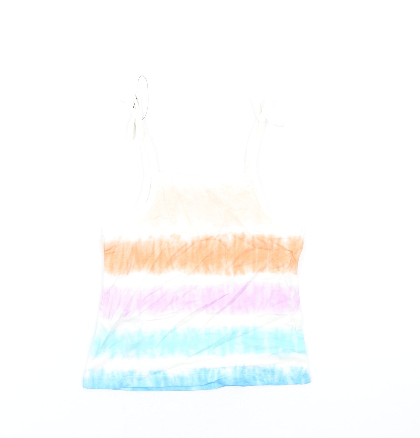 Marks and Spencer Girls Multicoloured Geometric Cotton Basic Tank Size 3-4 Years Square Neck Pullover