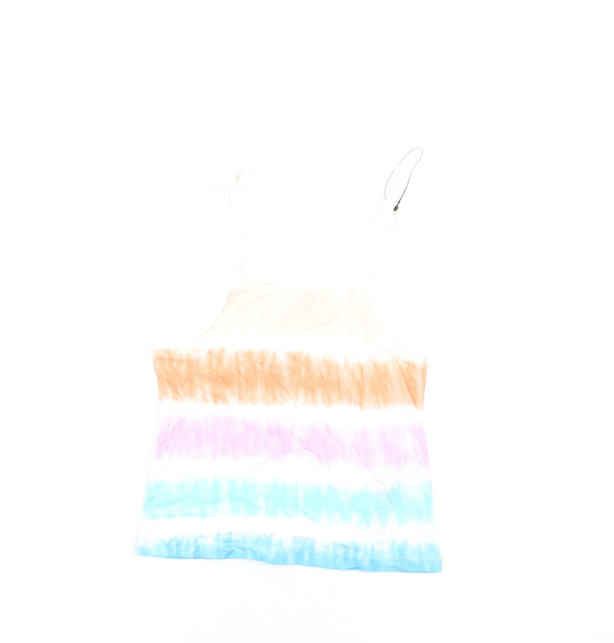 Additional front view of Marks & Spencer girls’ multicoloured geometric cotton basic tank, years square neck pullover