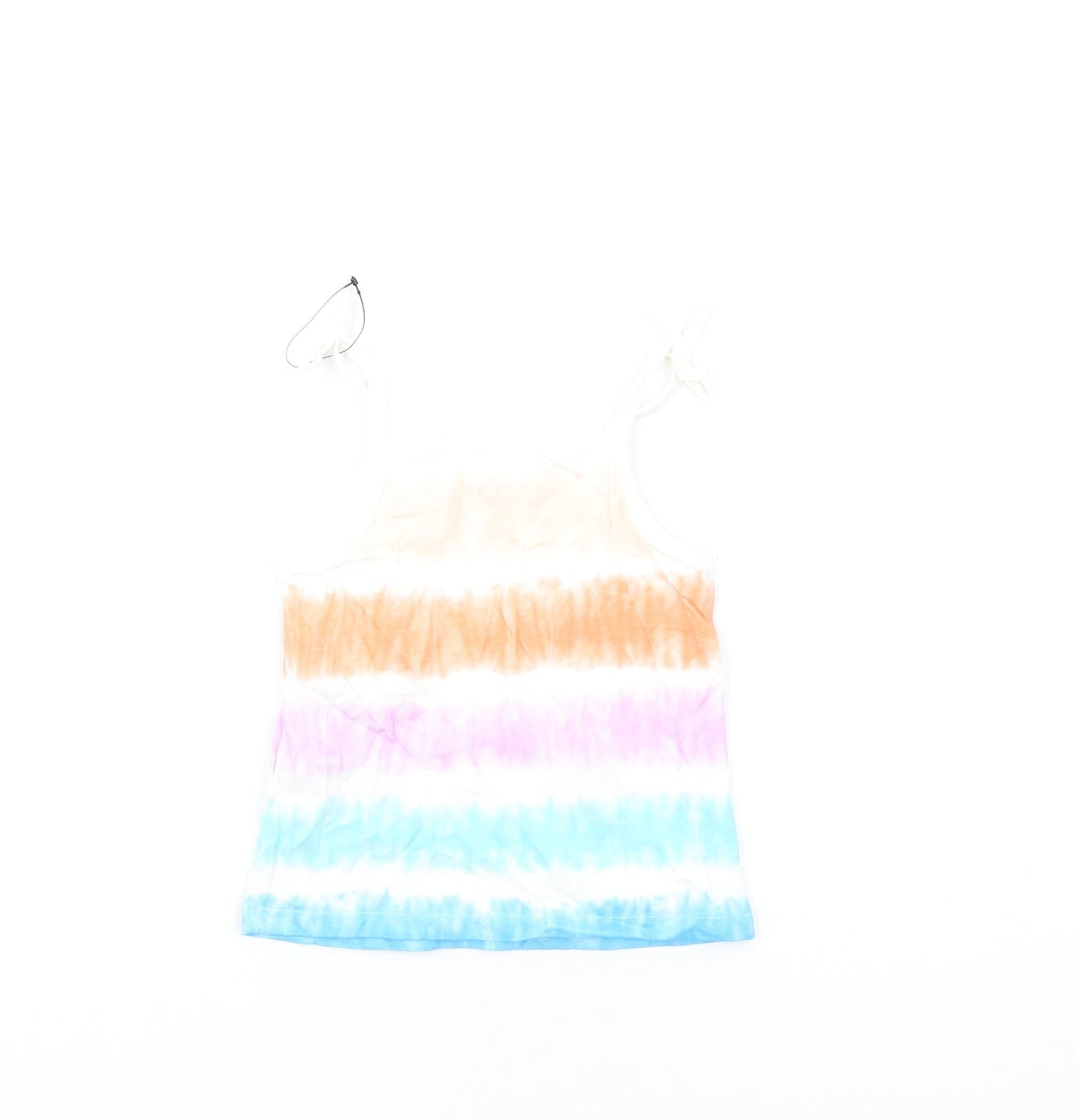 Marks and Spencer Girls Multicoloured Geometric Cotton Basic Tank Size 3-4 Years Square Neck Pullover