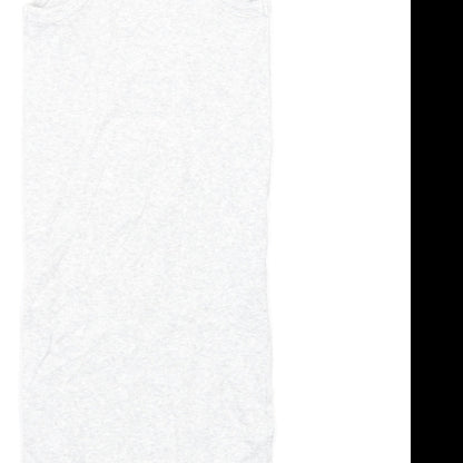 Marks and Spencer Girls Grey Cotton Tank Dress Size 8-9 Years Round Neck Pullover