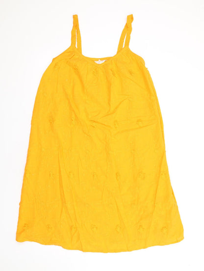 Per Una Womens Orange Cotton Trapeze & Swing Size 8 V-Neck Pullover