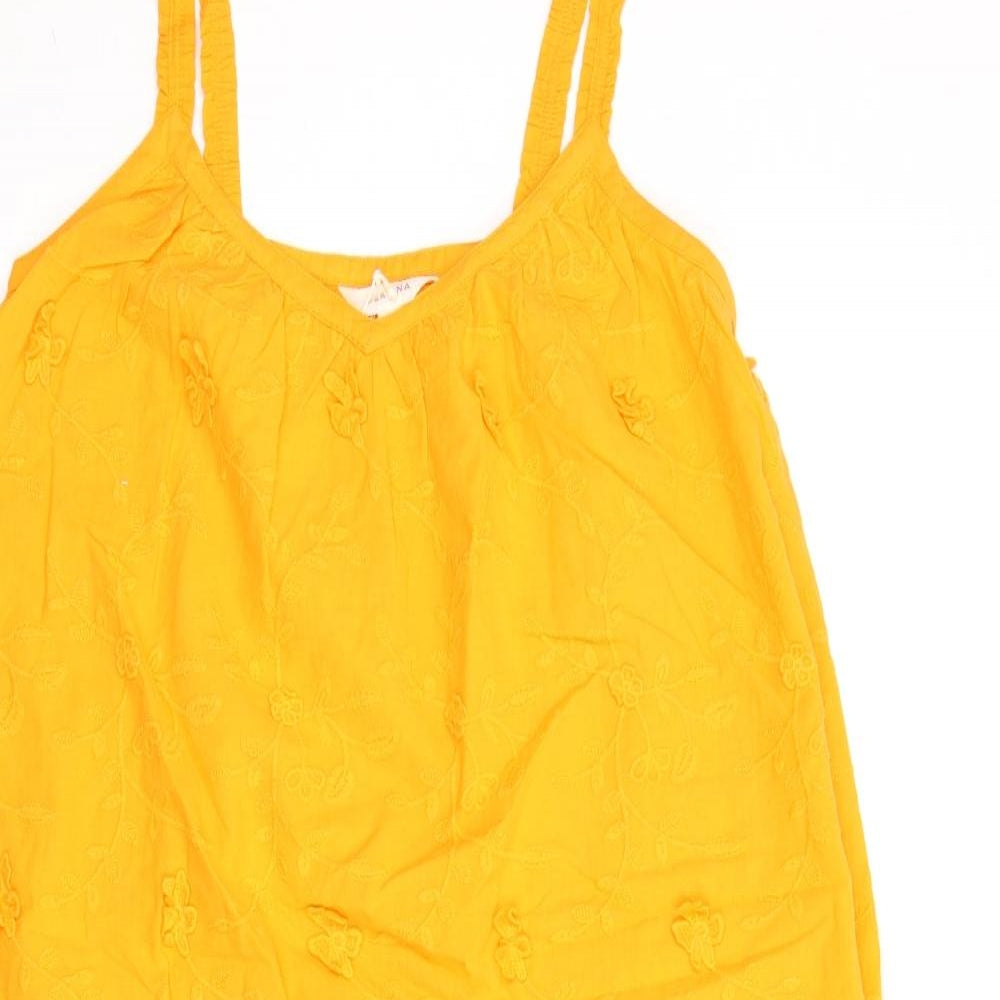 Per Una Womens Orange Cotton Trapeze & Swing Size 8 V-Neck Pullover