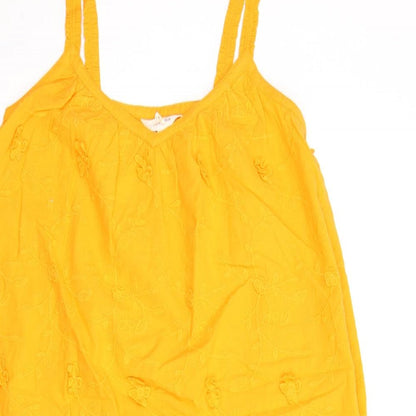 Per Una Womens Orange Cotton Trapeze & Swing Size 8 V-Neck Pullover