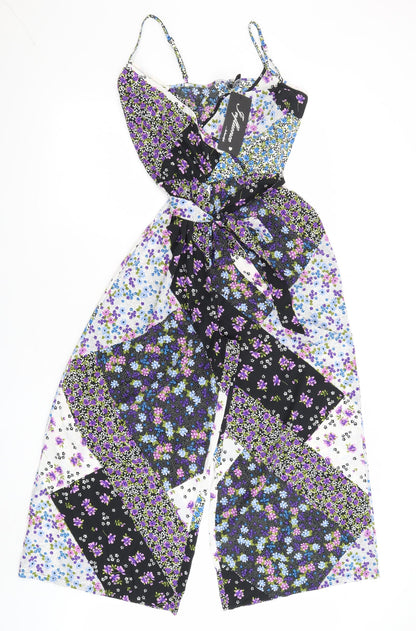 Influence Womens Multicoloured Floral 100% Polyester Jumpsuit One-Piece Size 10 L24 in Pullover