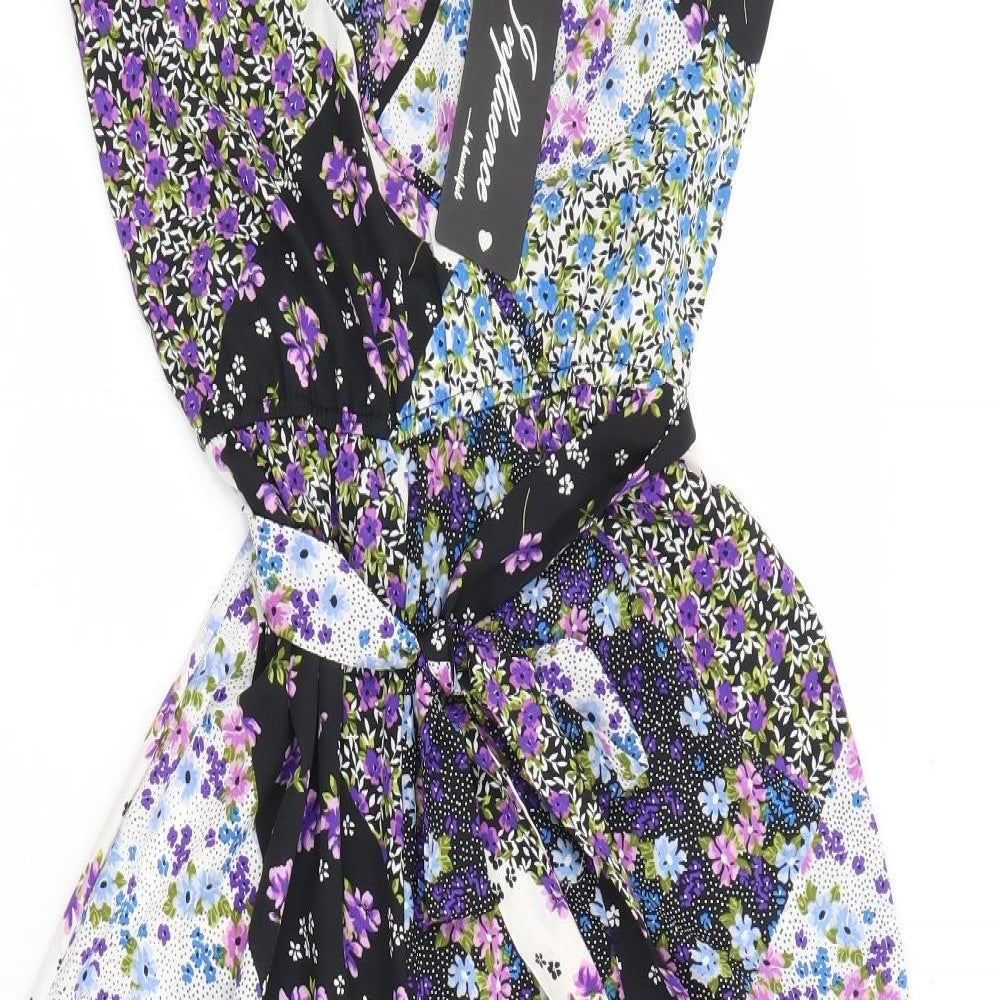 Influence Womens Multicoloured Floral 100% Polyester Jumpsuit One-Piece Size 10 L24 in Pullover