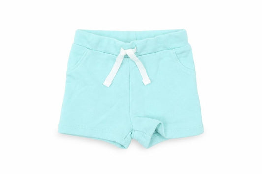 Marks and Spencer Baby Blue Cotton Capri Trousers Size 3-6 Months Drawstring - Elasticated Waist